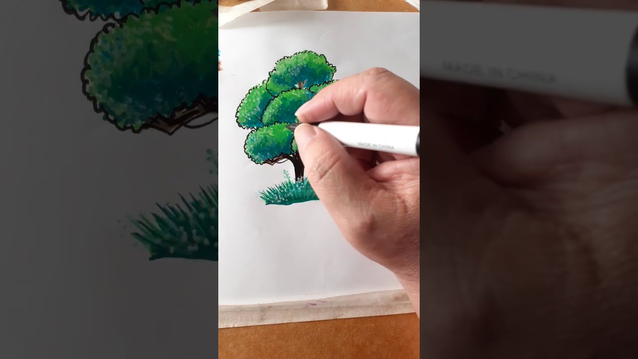 Pintura com marcadores acrílico