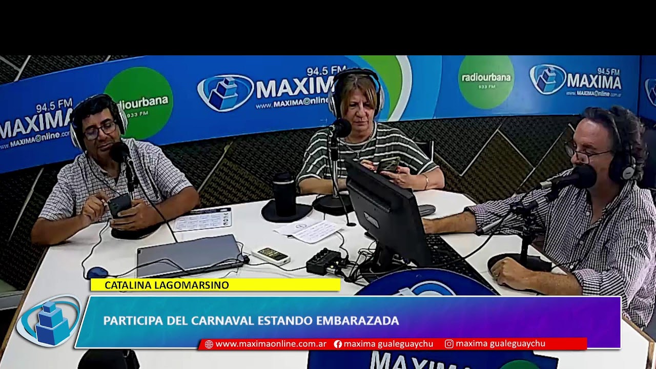 Catalina Lagomarsino. Participa del Carnaval estando embarazada| Radio Máxima 94.5mhz. Gualeguaychú
