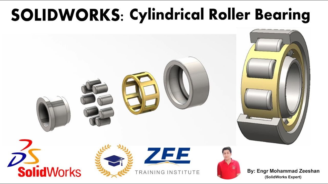 SolidWorks tutorial | Design And Assembly of Cylindrical roller Bearing in SolidWorks
