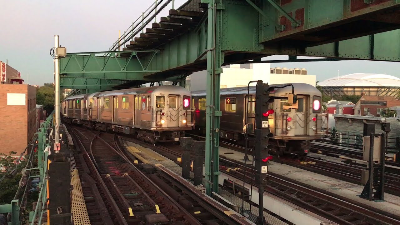 NYC Subway HD 60fps: R62A 7 Trains Relaying @ 111th Street (10/18/17)