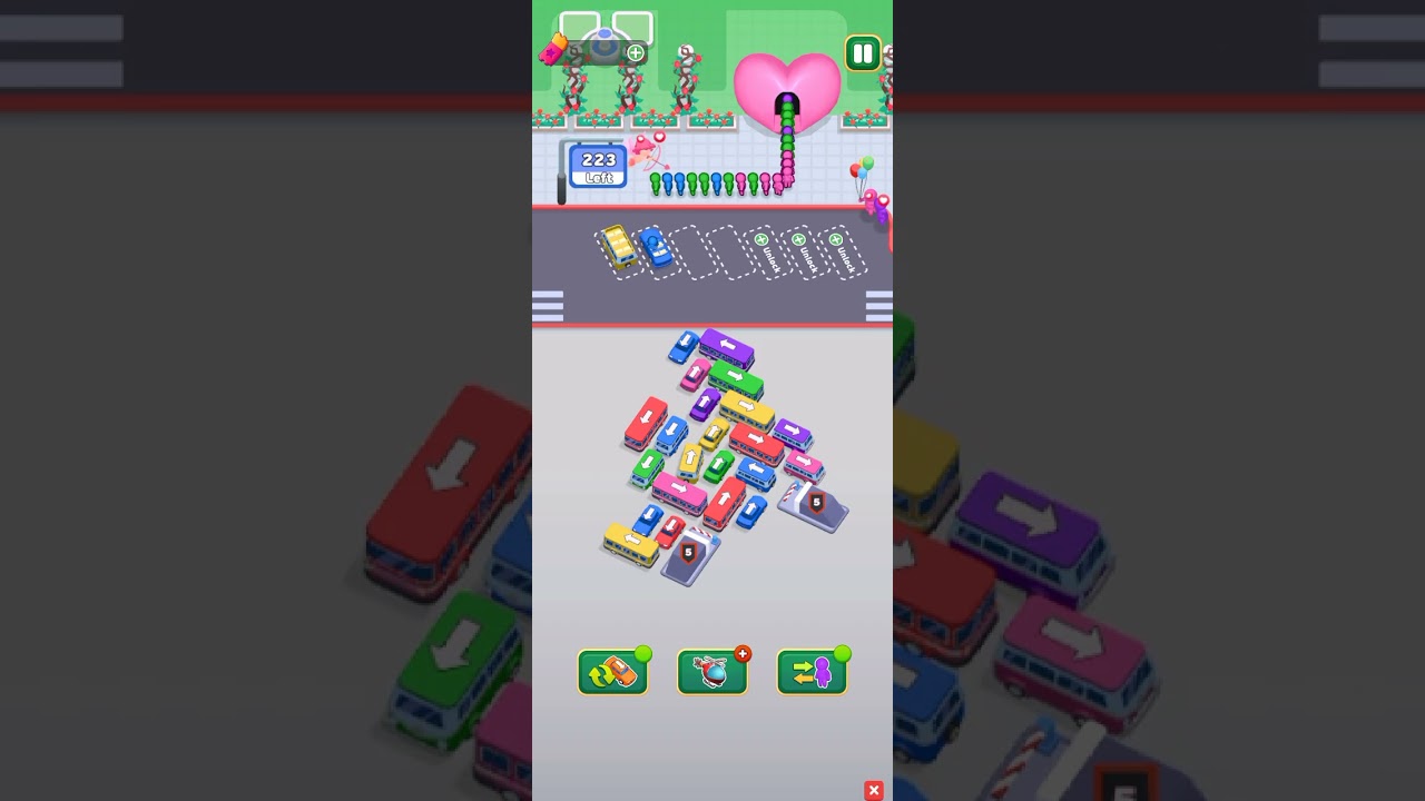 Bus Escape traffic jam 55 level gameplay walk-through 2025# shorts#ytshort#gaming