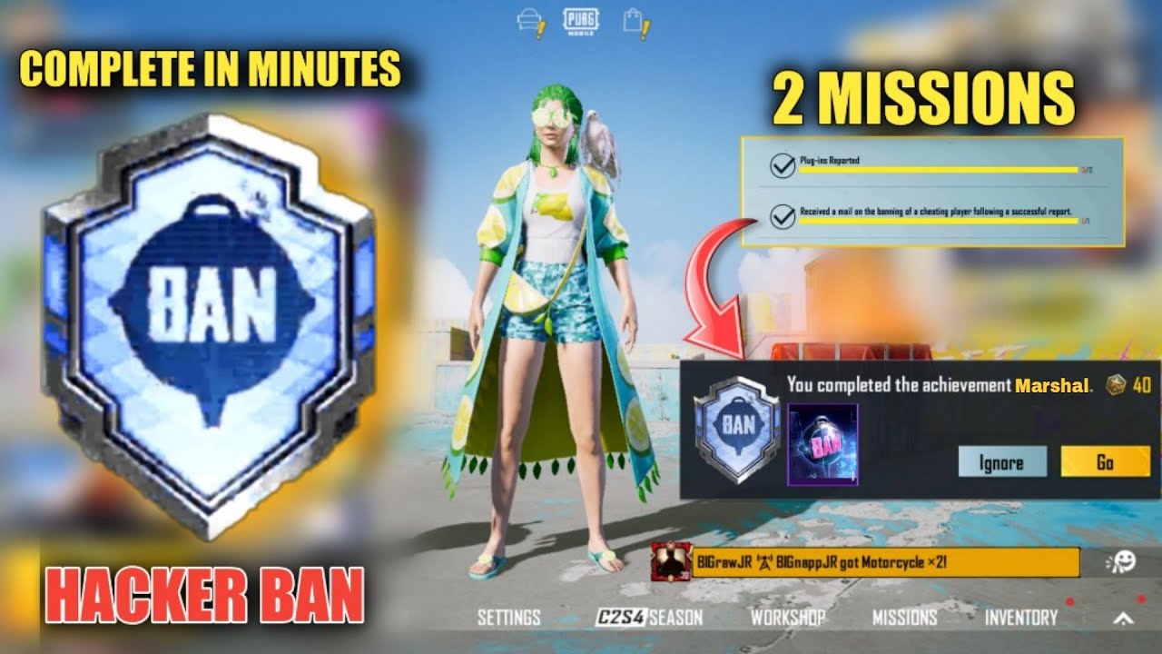 How To Complete Marshal Achievement In Minutes Hacker Ban | 2 Missions Marshal | BGMI/PUBG