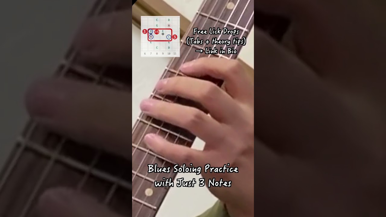 Blues Soloing Practice with Just 3 Notes | Get the latest Free Lick Drop with TAB + theory.