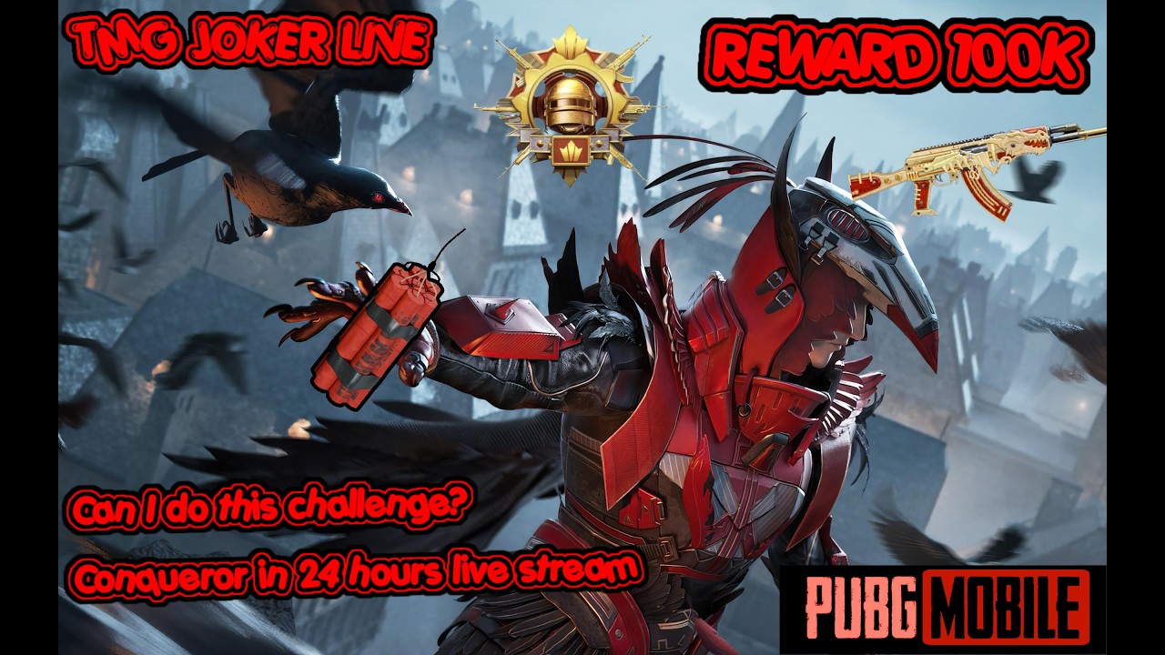 CONQUEROR IN 24 HOURS CHALLENGE | REWARD 100K😍 | TMG JOKER LIVE
