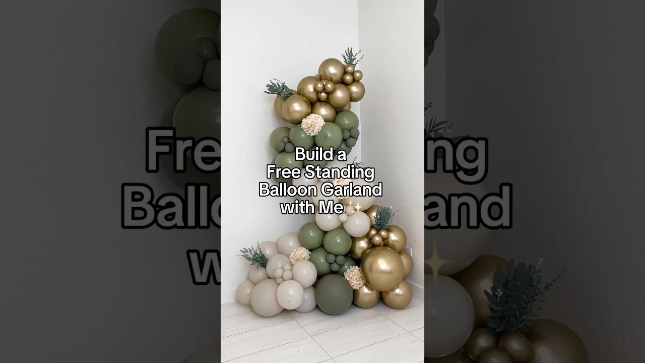 Build a Free Standing Balloon Garland with Me | Easy DIY Balloon Decor Tutorial ✨