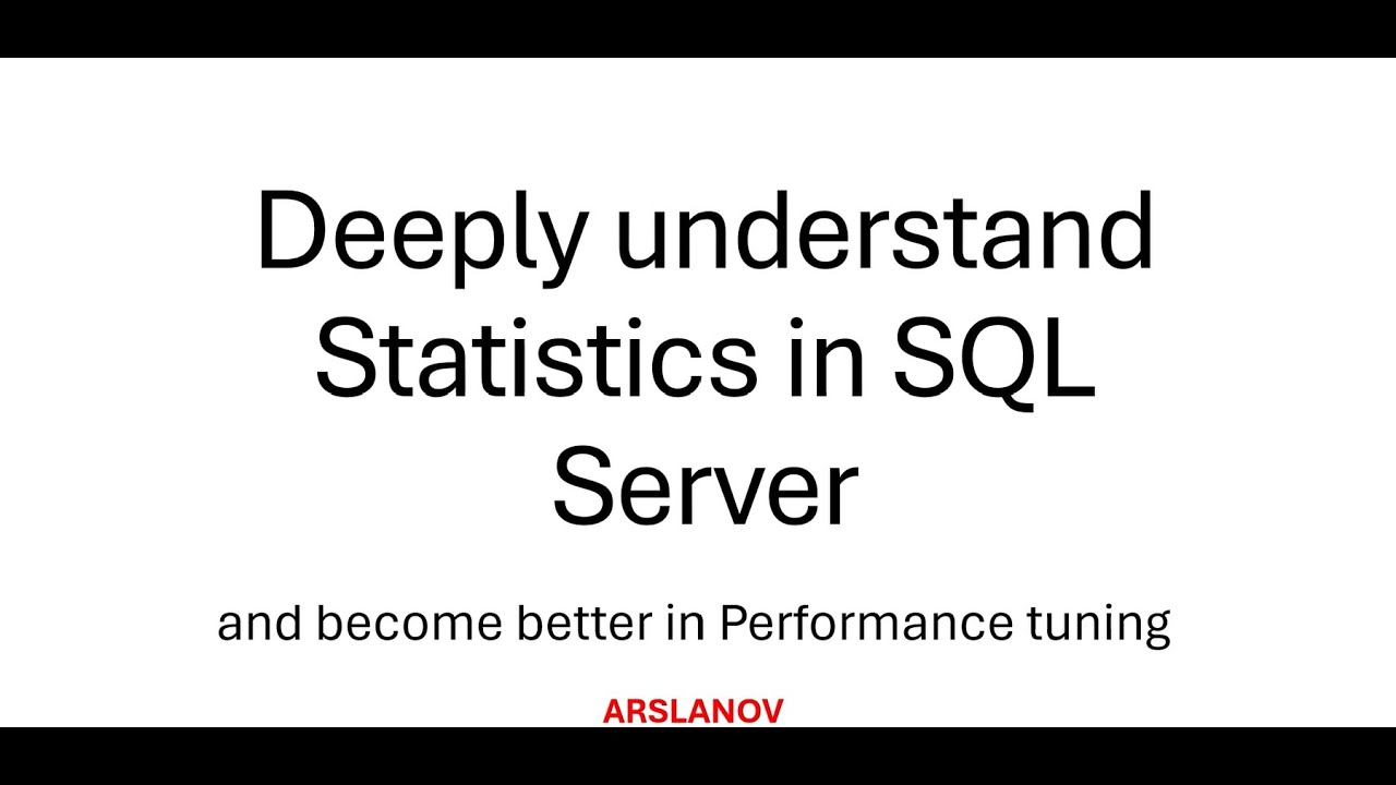 Понимание статистики в SQL Server для лучшего устранения неполадок производительности