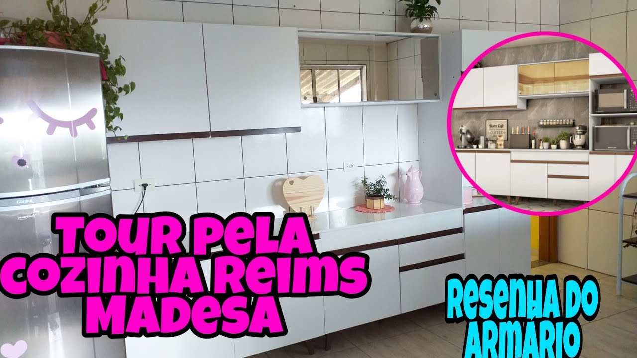TOUR PELO  ARMARIO REIMS BRANCO  MADESA RESENHA DA COZINHA MADESA REIMS  Detalhado