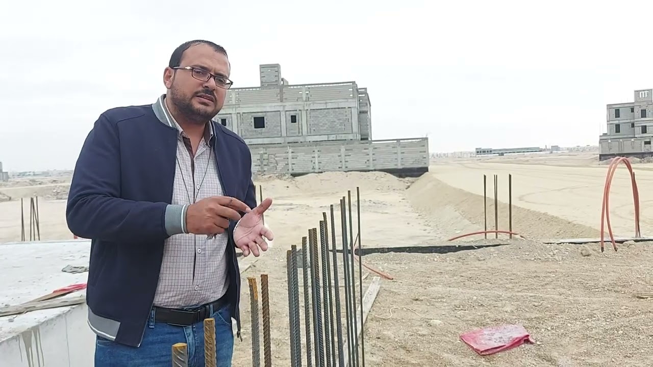 تسليح الخزان الأرضى وعمل الكرافته والمقص بالحديد