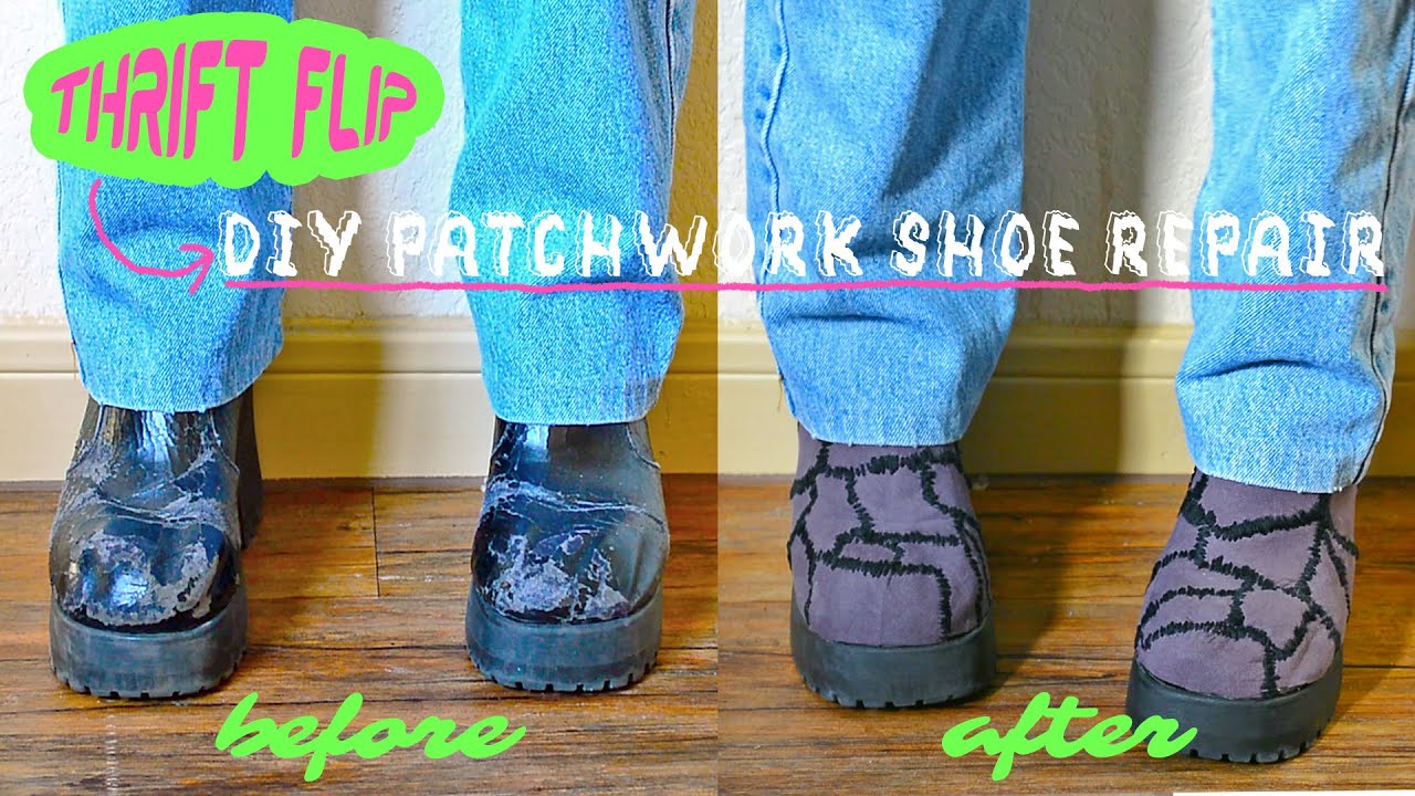THRIFT FLIP  ✂ A 20 hour glow up for my favorite shoes (DIY PATCHWORK SHOES)