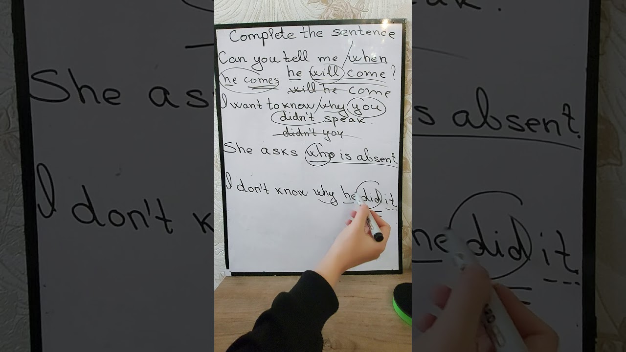 Complete the sentence ( cümlə tamamlama)