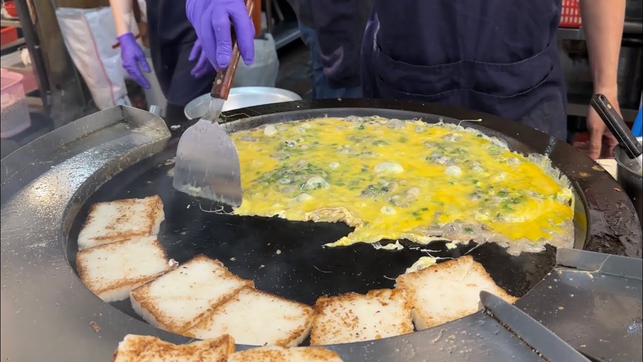 【Taiwan】 行列ができる牡蠣オムレツ&大根餅　Taiwanese street food giant Oyster omelet&Radish cake