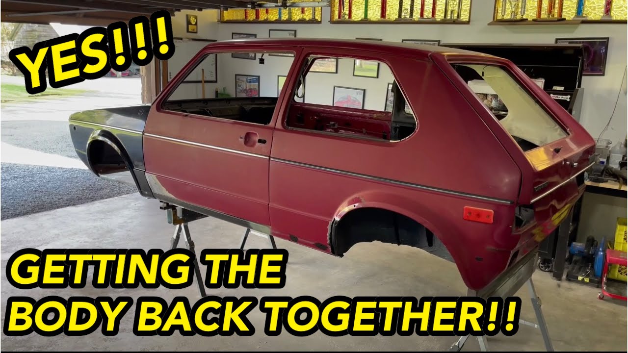 Volkswagen Golf Mk1 Build (Ep.33) / GETTING THE BODY BACK TOGETHER / VW Swap Rabbit Caddy Citi
