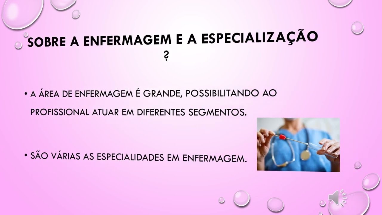 As especializações para enfermeiros.