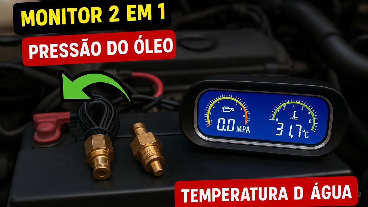 Como Instalar Monitor 2 em 1 – Pressão do Óleo e Temperatura da Água [Passo a Passo]