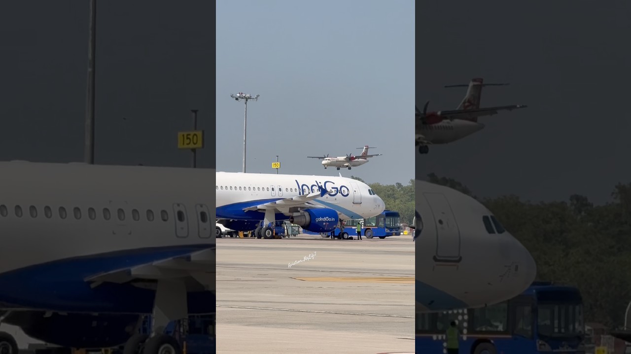 Air-India & IndiGo Landing | ATR-AirBus | #shorts #viralshorts #trending #aviation #indigo #airindia