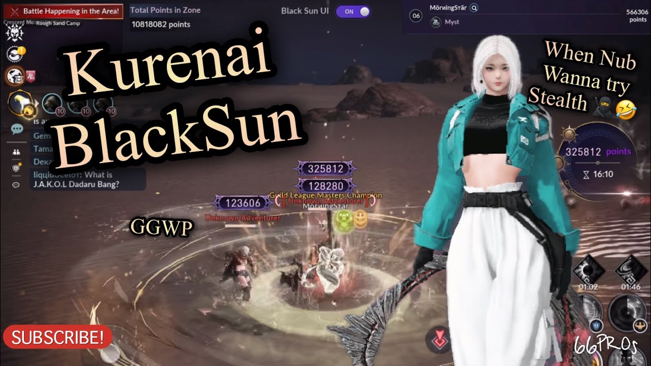 Black Desert Mobile Kurenai BlackSun, When Nub wanna try Stealth. 🥷🤤, Any tips pls comments, GGWP👀