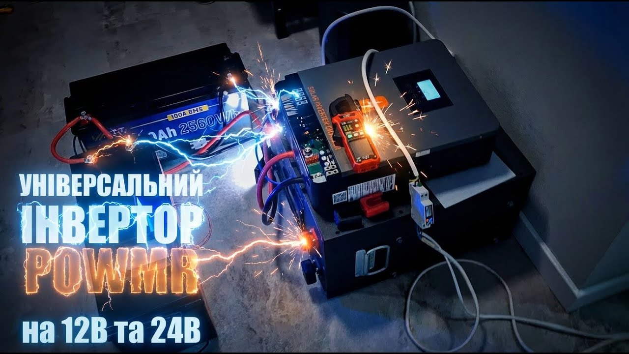 Універсальний сонячний інвертор PowMr на дві напруги акумуляторів - 12V та 24V.