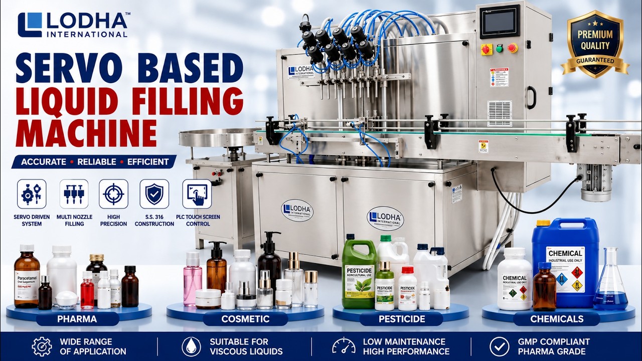 8-Head Servo Liquid Filling Machine | Automatic Bottle Filler for Water, Cosmetics, Oil & Chemicals