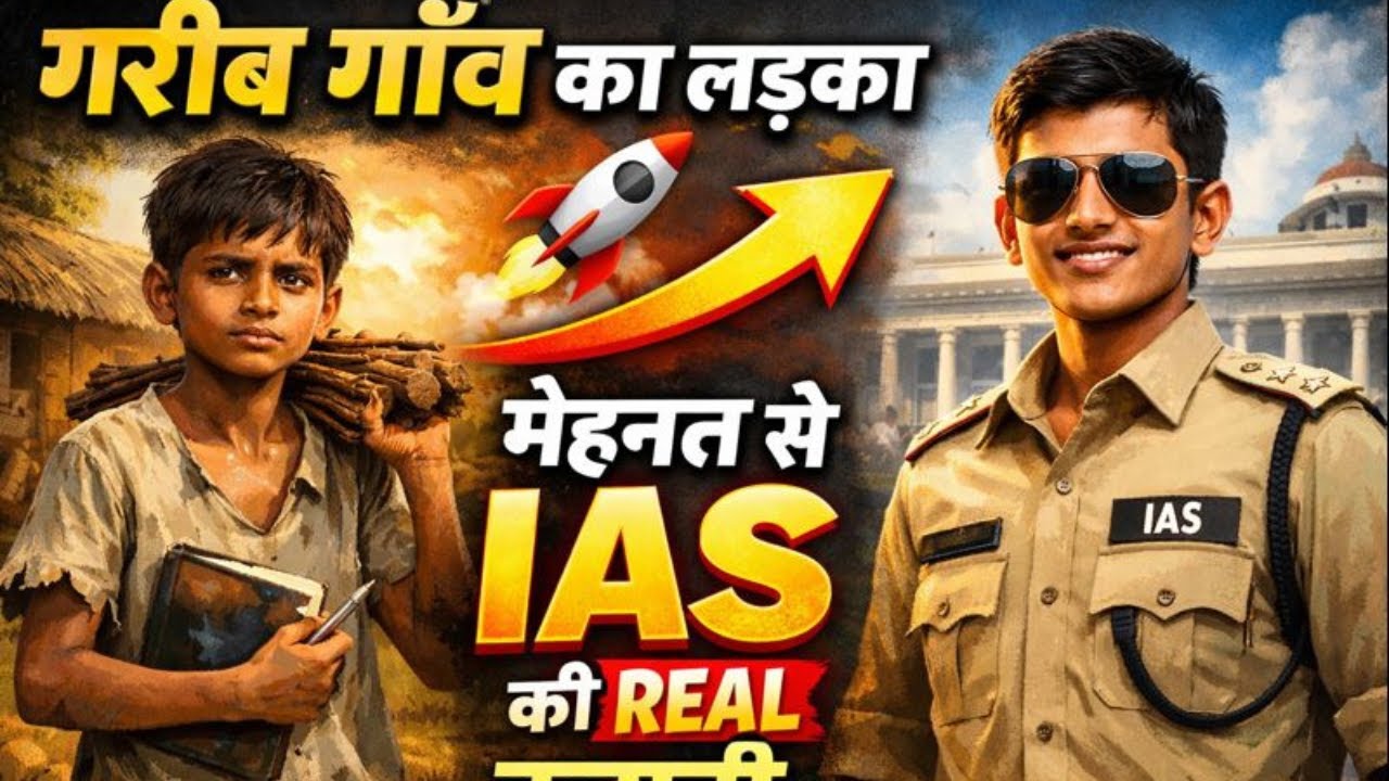 गरीब गाँव का लड़का | मेहनत से IAS बनने की REAL कहानी 🚀 story by RS