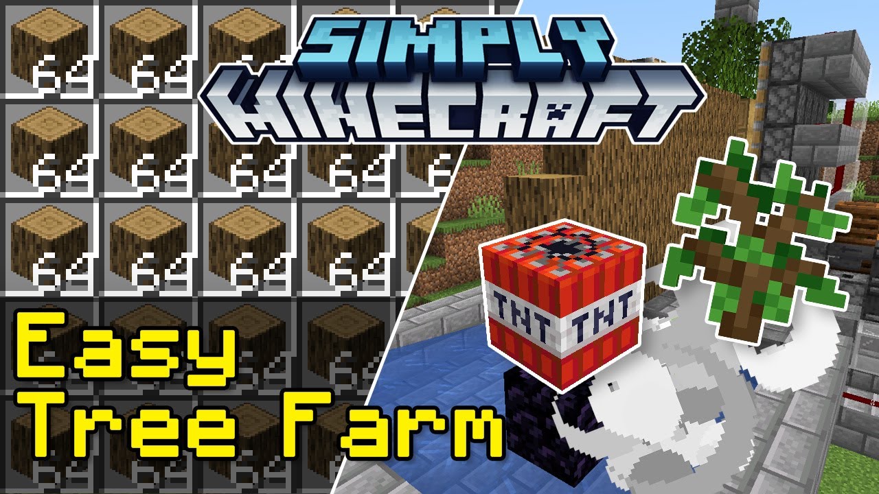 Простой урок по созданию фермы деревьев | Просто Minecraft (Java Edition 1.18)