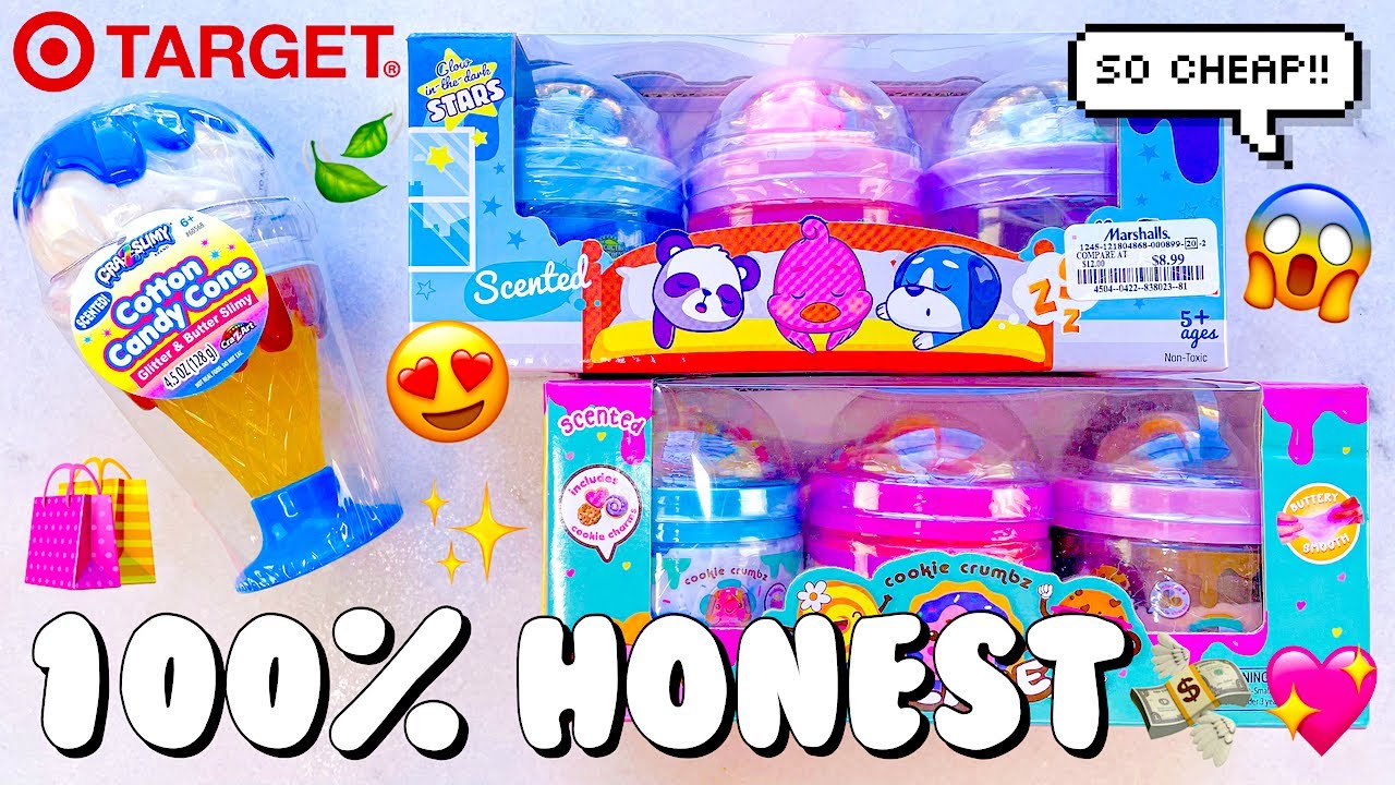 Cheap Store Bought Slime Review 💖 $3 slimes from Target vs Marshalls