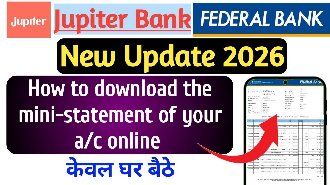 Federal Bank || New Update 2026 || Download Statement of your a/c online ||