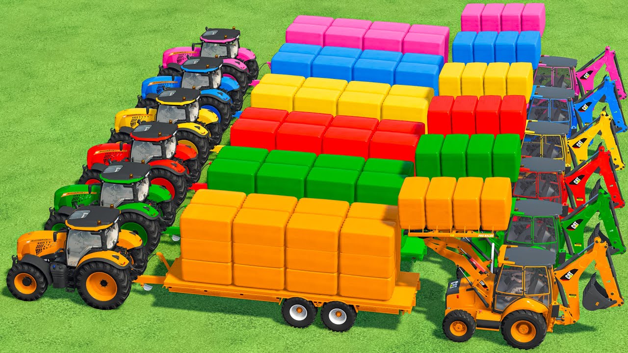 Bales Work - Transporting All Colors Of Bales With JCB In Fs22 | Farming Simulator 22 