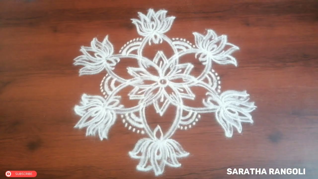 Easy thamarai kolam🌷3*2 simple beginars rangoli🌷saratha rangoli