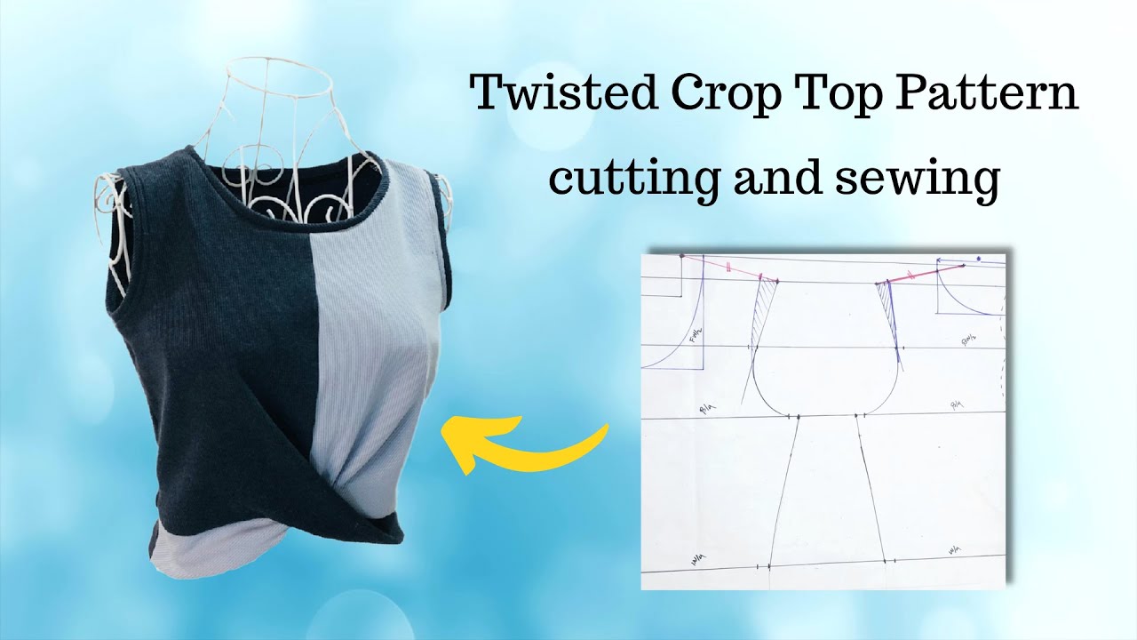 Twisted Crop Top Pattern cutting & sewing (DoItYourself)