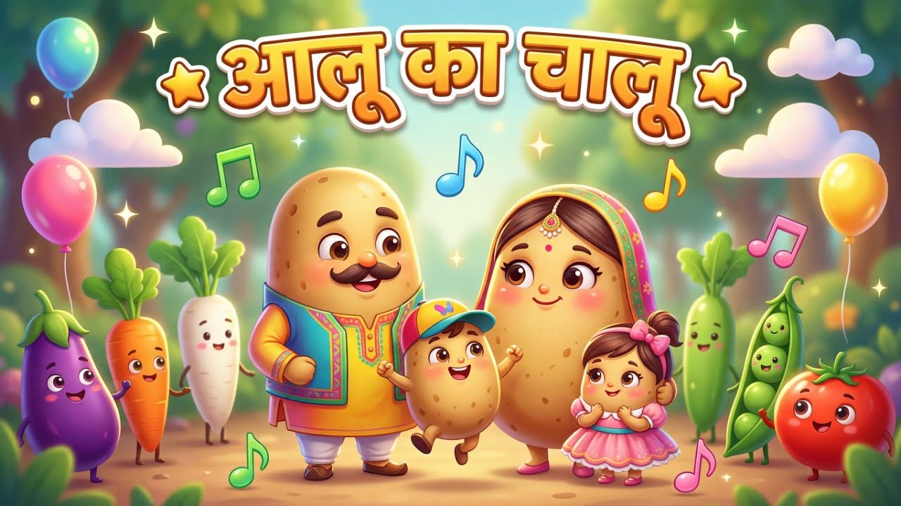 🥔✨ आलू का चालू – मजेदार सब्ज़ी फैमिली सॉन्ग | Kids Hindi Rhyme | Fun Learning Song 🎵
