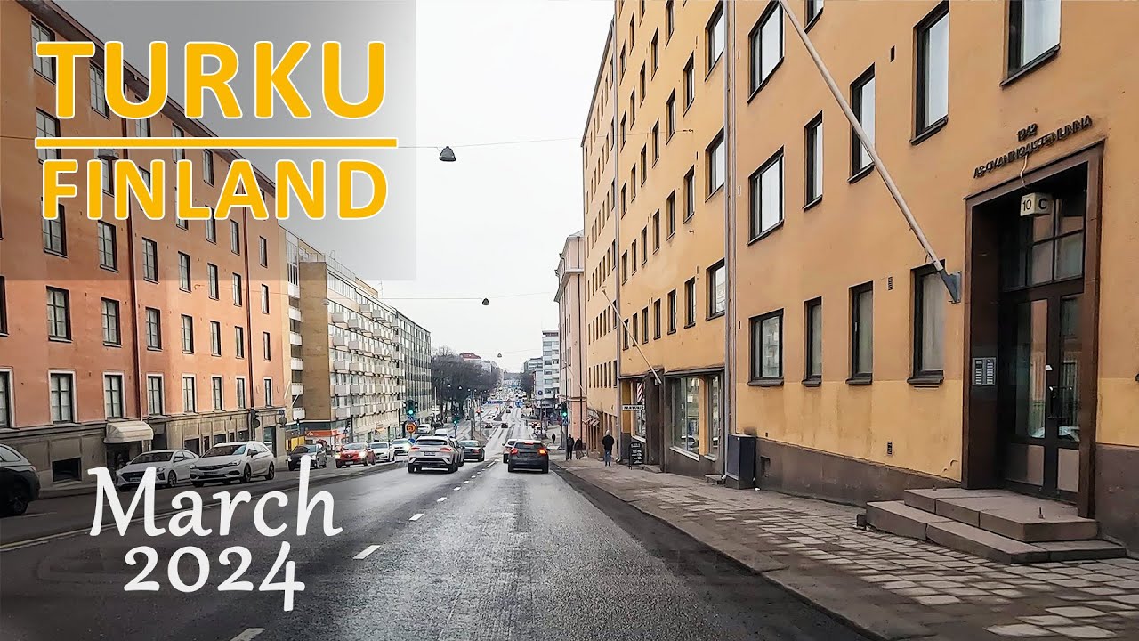 Driving in Turku, Finland - March 2023