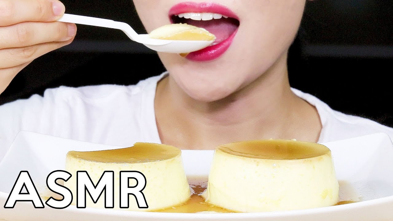 ASMR CUSTARD PUDDING *SoftTingle* 커스타드푸딩 리얼사운드 먹방 Eating Sounds