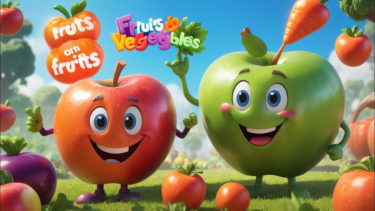 Fruits & Vegetables Song 🥕🍎 | Healthy Food Song for Kids | Learn Fruits & Veggies