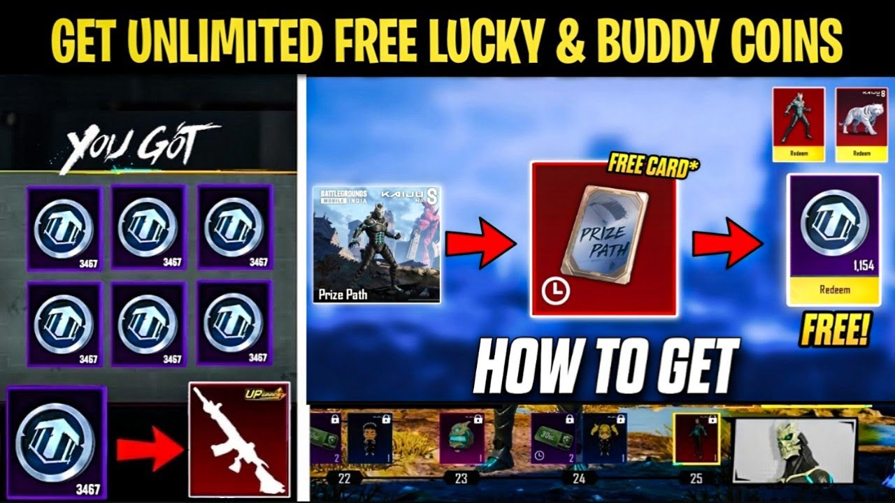 OMG 😱 Get Free Lucky Coins & Buddy Coins - How To Get Buddy Coins - How To Get Lucky Coins |PUBGM