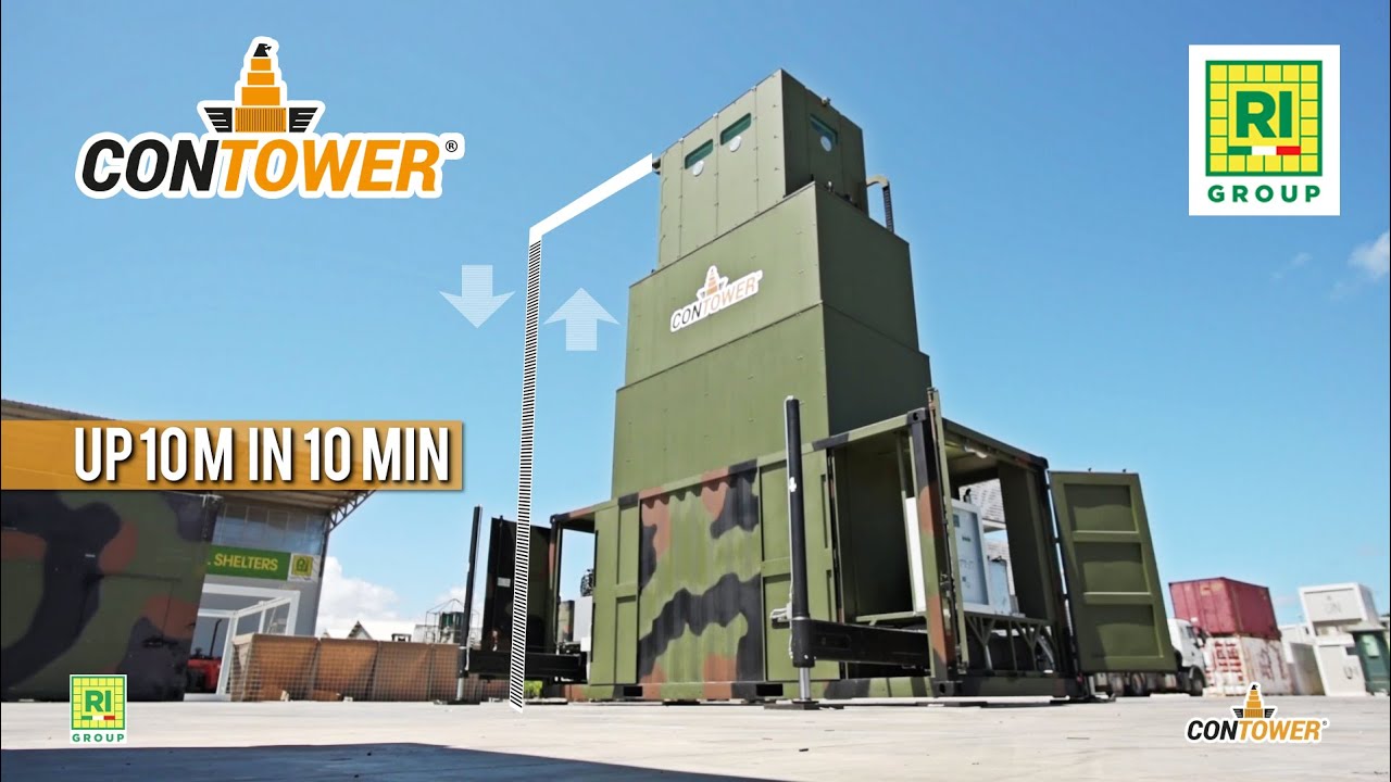 Contower ® world unique Mobile Telescopic Tower / R.I. Group Modular & Defense Shelter