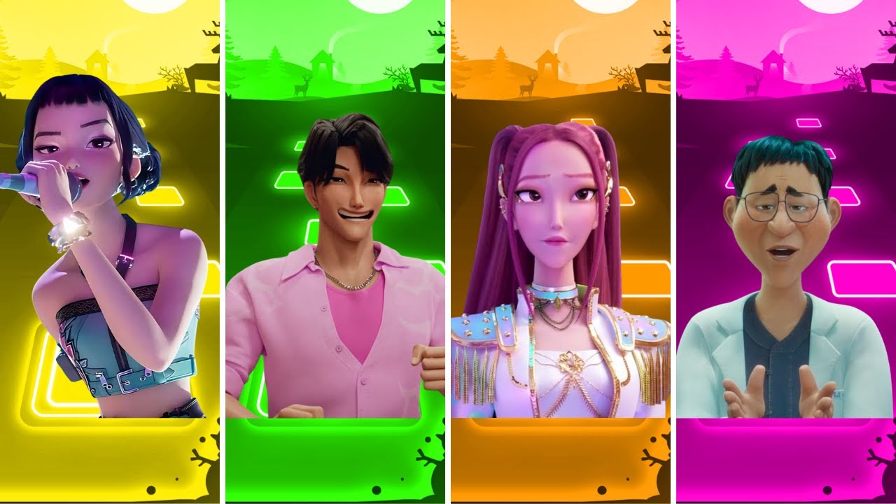 🎶 Mira 🆚 Jinu 🆚 Mira 🆚 Dr.Han | Kpop Demon hunters Tiles Hop EDM Rush