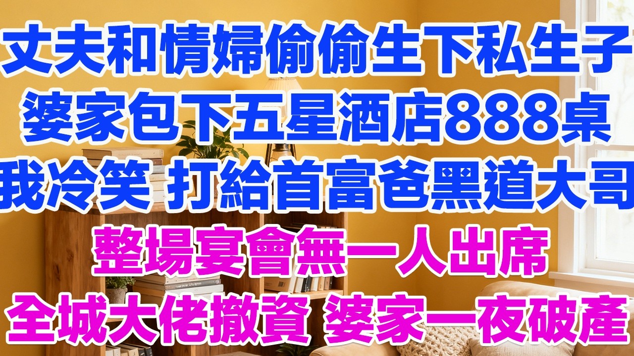 丈夫和情婦偷偷生下私生子婆家包下五星酒店大擺888桌我冷笑 打給首富爸爸黑道大哥整場宴會無一人出席全城大佬撤資 婆家一夜破產！#情感故事 #小三故事 #外遇 #婚外情 #背叛 #愛情糾葛 #三角戀
