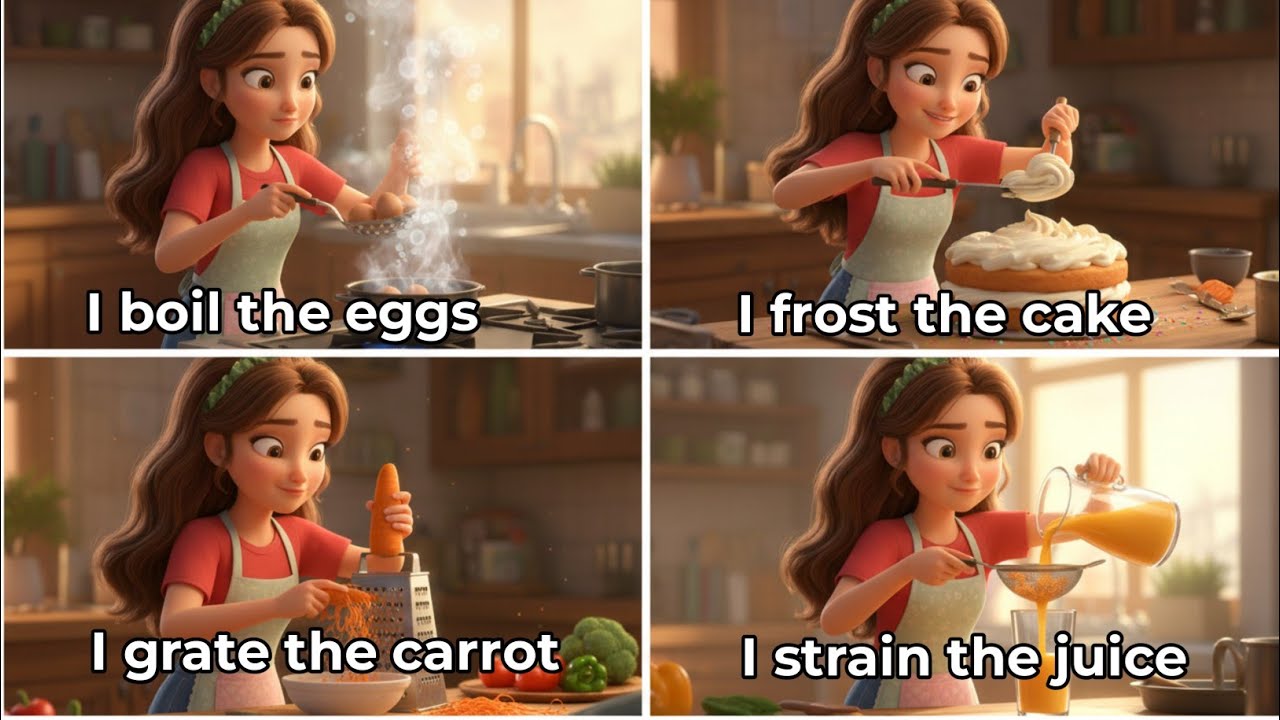 Cute Girl’s Cooking English – 41 Simple Sentences You Use Every Day! 😍 #learnenglish #english