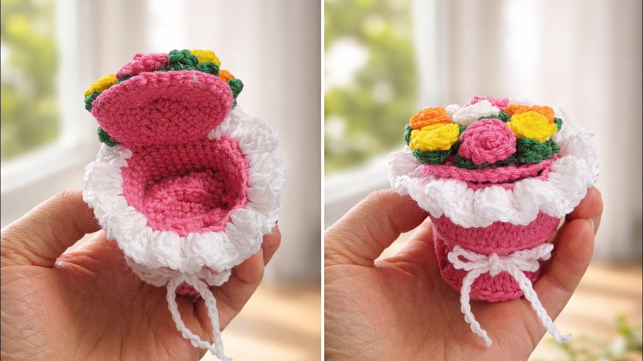 💯😍Bouquet Ring Box Crochet 🧶♥️