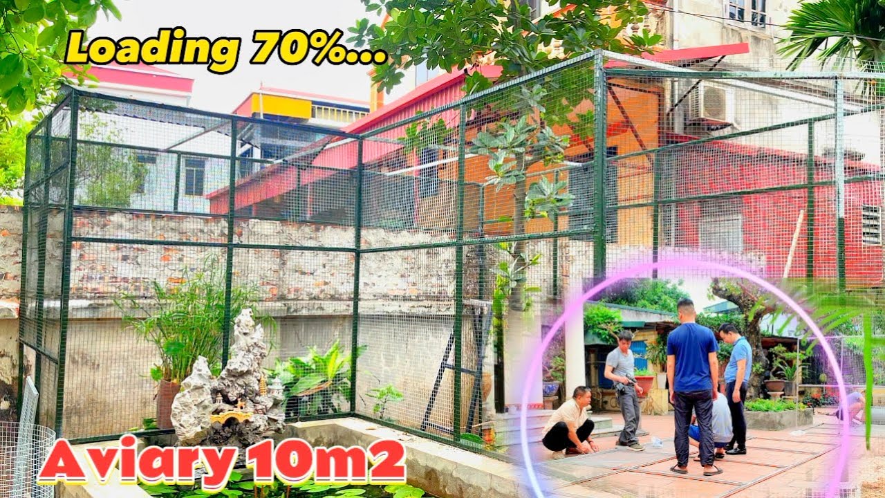 Quá Trình làm Chiếc Aviary nuôi chim cảnh diện tích 10m2 & công đoạn Sơn Aviary || Đạt Bird TV