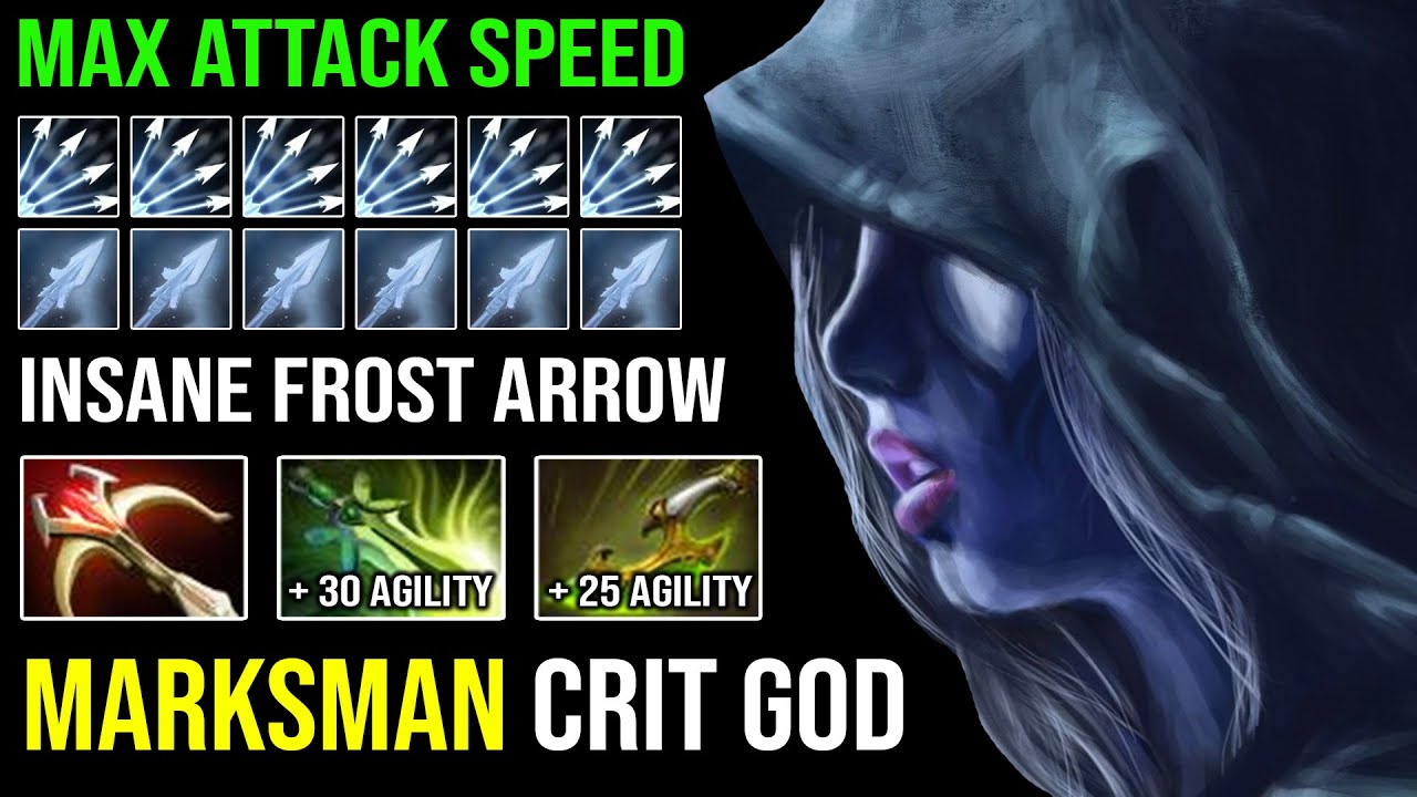BRUTAL Marksman Crit Max Agility Speed Drow Ranger with Insane Frost Arrow Slow Can't Move DotA 2