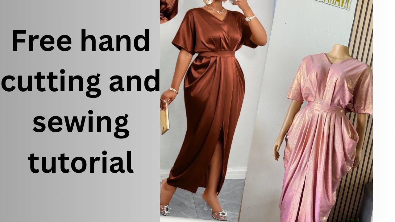 COWL CAFTAN CUTTING and SEWING |HOW TO CUT AND SEW A FITTED KIMONO COWL CAFTAN 