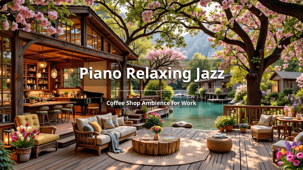 NO ADS | Soft Jazz Background Music at Cozy Coffee Shop Ambience for Studying & Working