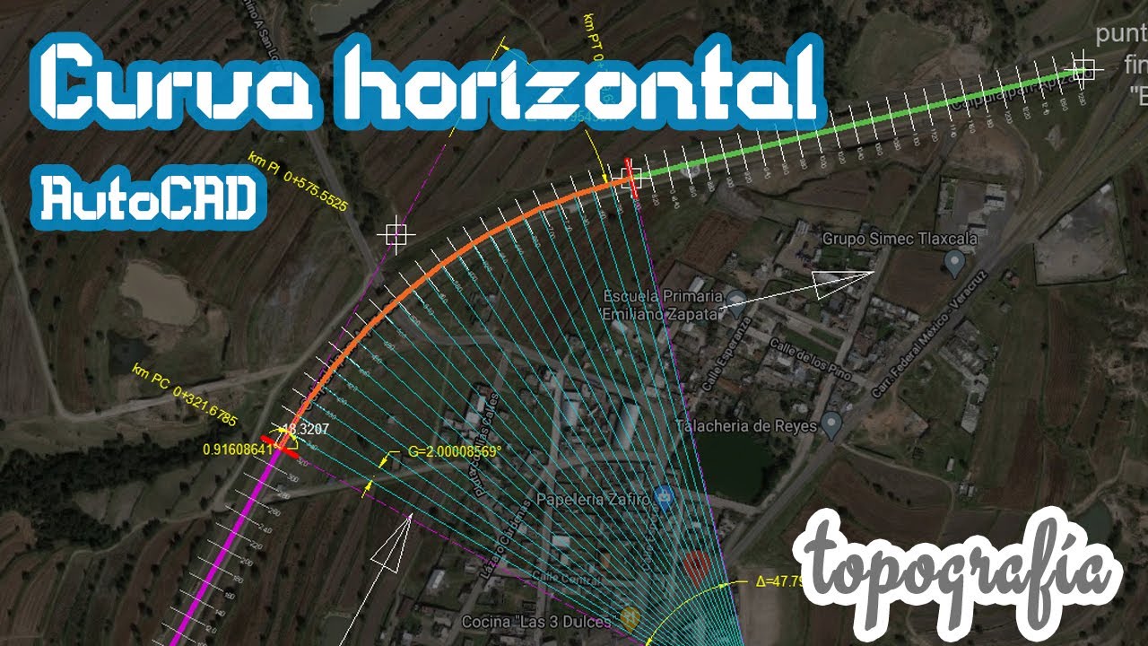 Cálculo de Curvas Horizontales y Dibujo / topografía / clases online