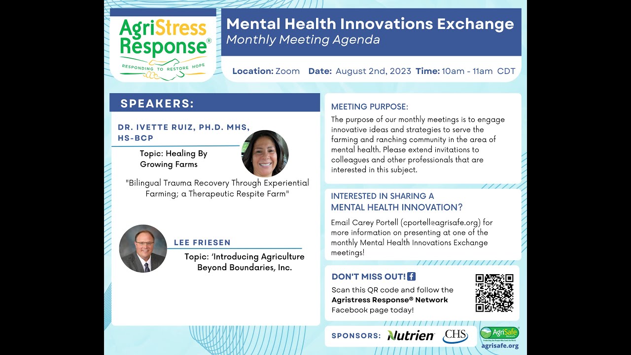 AgriStress Response Network: Monthly Innovations Exchange: August 2, 2023 Meeting Recording