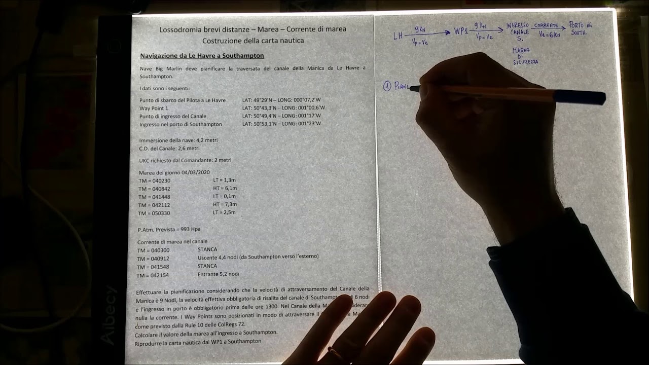 ESA009 - 60+ minuti - Esame - Pianificazione, Lossodromia, Maree, Correnti, Costr. carta nautica