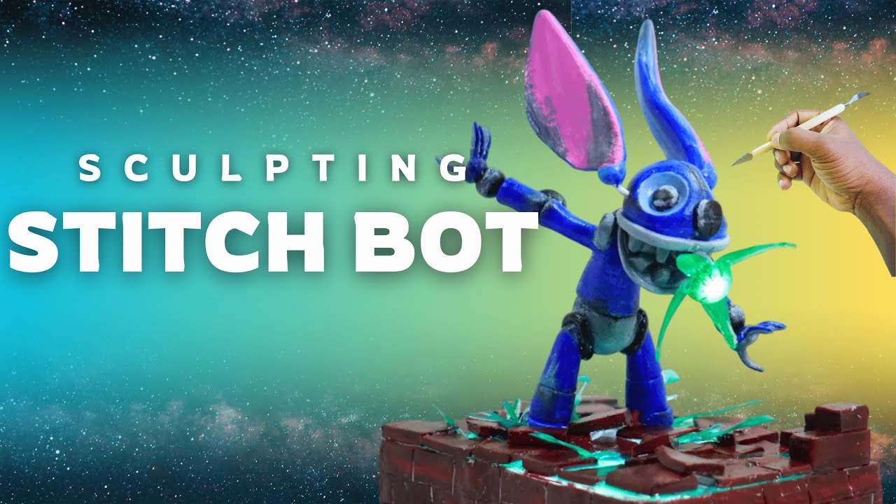 Sculpting STITCH 2.0: Turing stitch into cyborg using clay. Please do like and Subscribe for more.