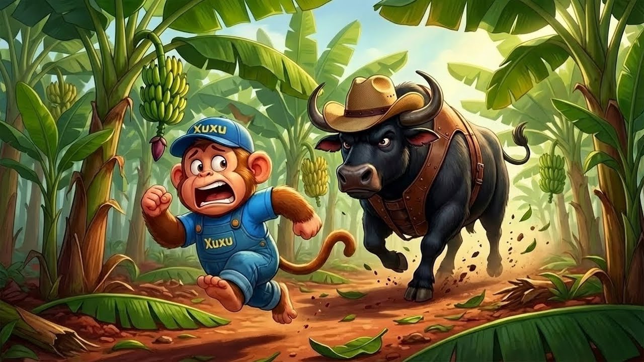 Monkey Funny | Banana Farm Adventure with Xuxu the Hero | Monkey Cartoon
