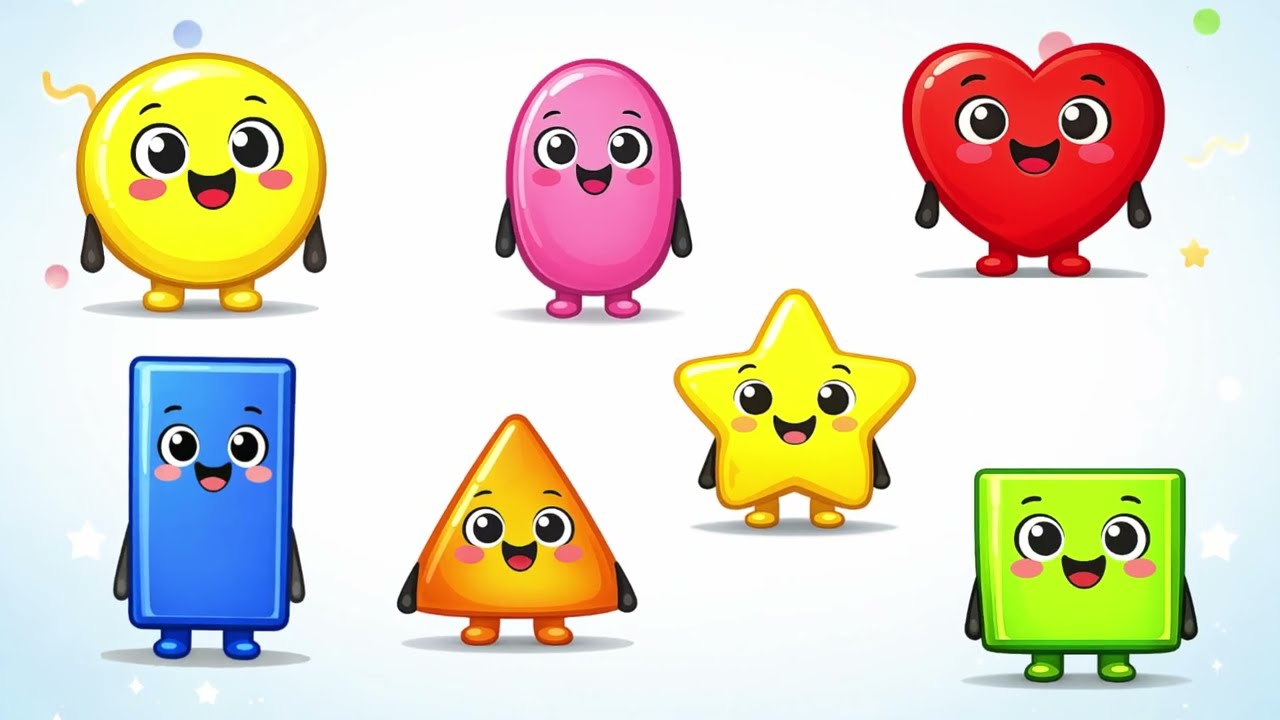 🎶 Learn Shapes for Kids | Fun Song with Heart, Circle, Square, Triangle, Rectangle ⭐