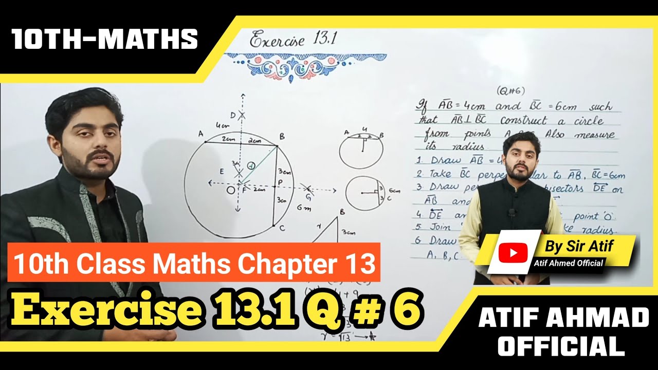 Exercise 13.1 question no 6 class 10 maths | ex 13.1 q no 6 | 10th class math ex 13.1 question no 6